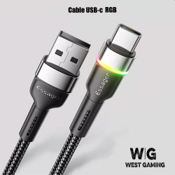 Cable USB-C RGB 2 mètres noir