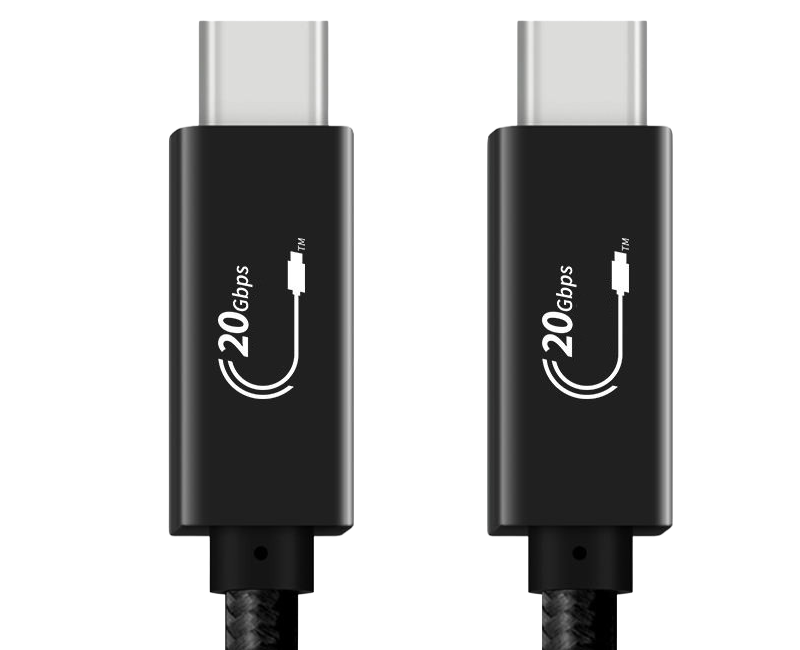 Cable USB-C 3.2 20Gbit/sec 2 m&egrave;tres tress&eacute;