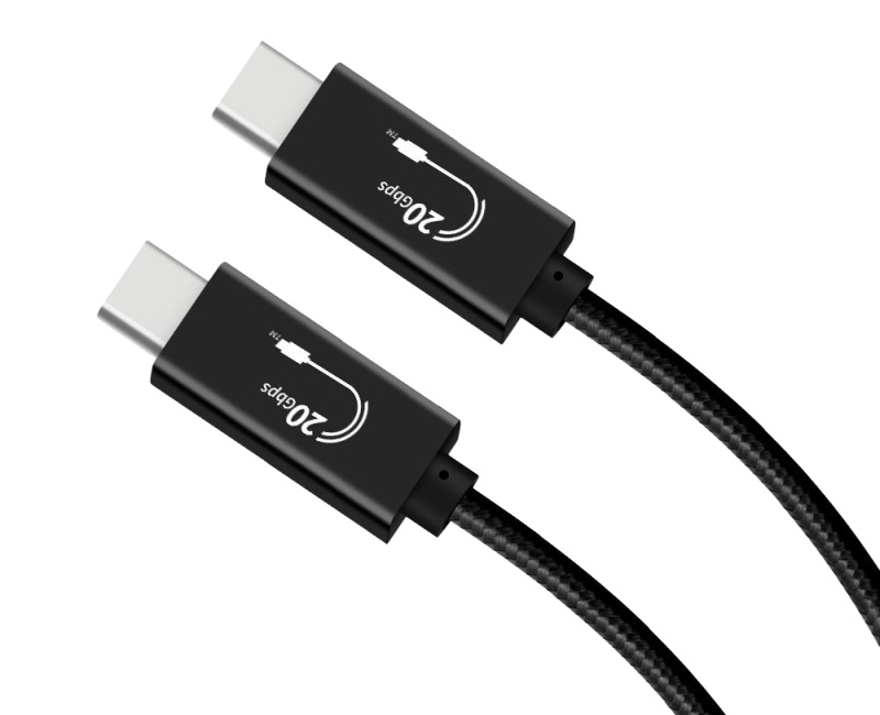 Cable USB-C 3.2 20Gbit/sec 2 m&egrave;tres tress&eacute;