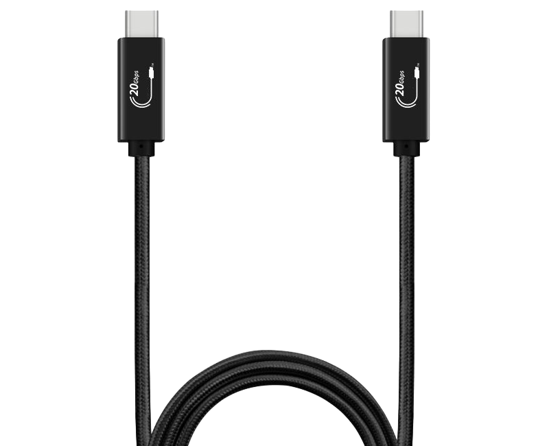 Cable USB-C 3.2 20Gbit/sec 2 m&egrave;tres tress&eacute;