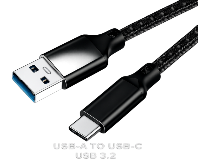 Cable USB-A 3.2 10Gbit/sec 2 m&egrave;tres tress&eacute;
