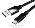 Cable USB-A 3.2 10Gbit/sec 2 m&egrave;tres tress&eacute;